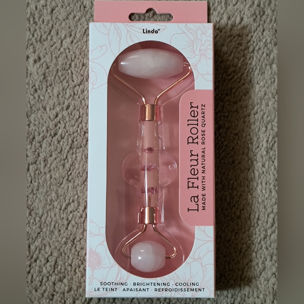 Lindo Rose Quartz Facial Roller
